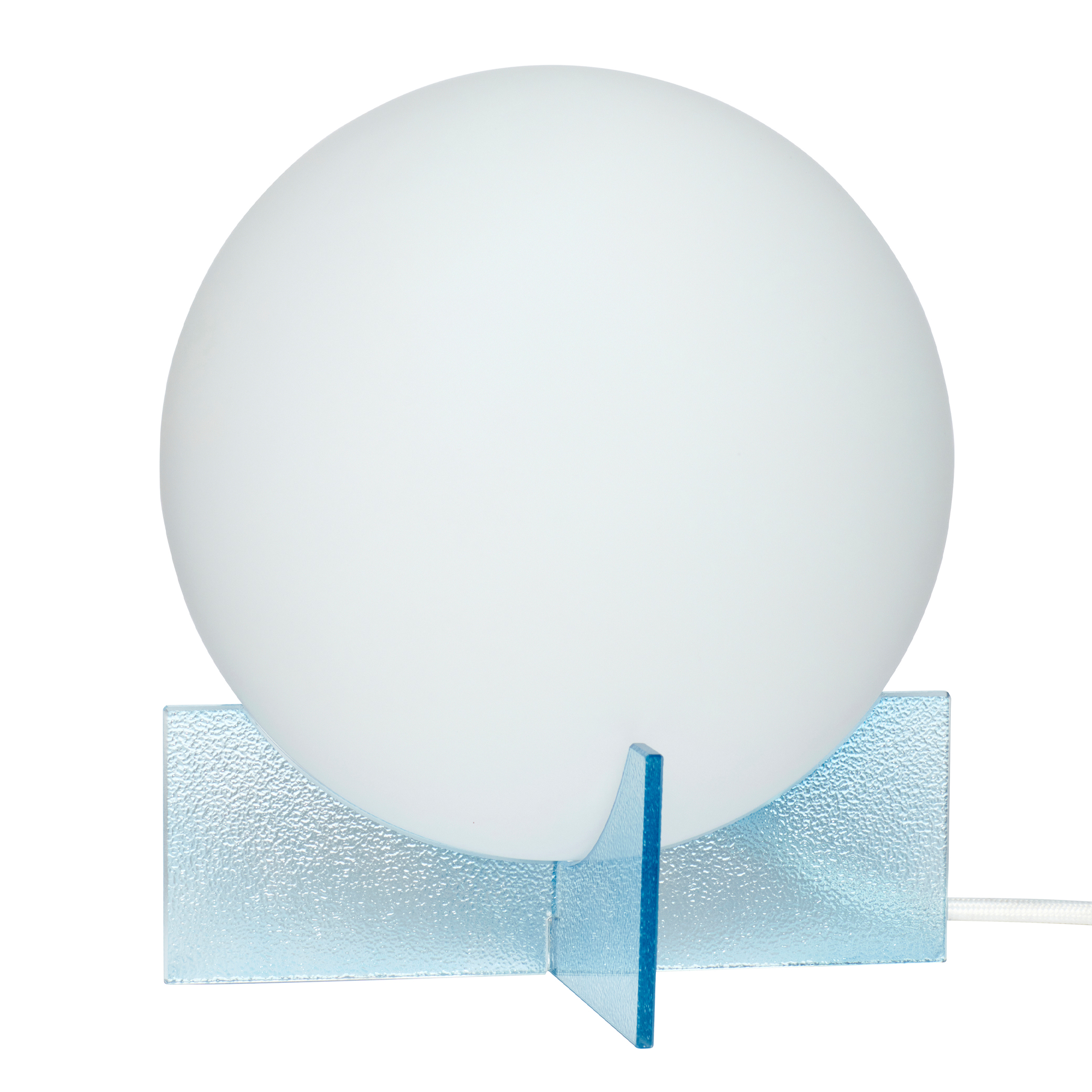 Hubsch Glass White / Opal Blue Table Lamp
