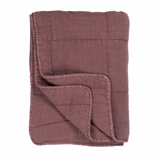 Ib Laursen 130 X 180cm Vintage Dusky Violet Cotton Quilt
