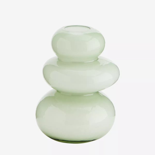 Madam Stoltz Dusty Green Round Glass Vase