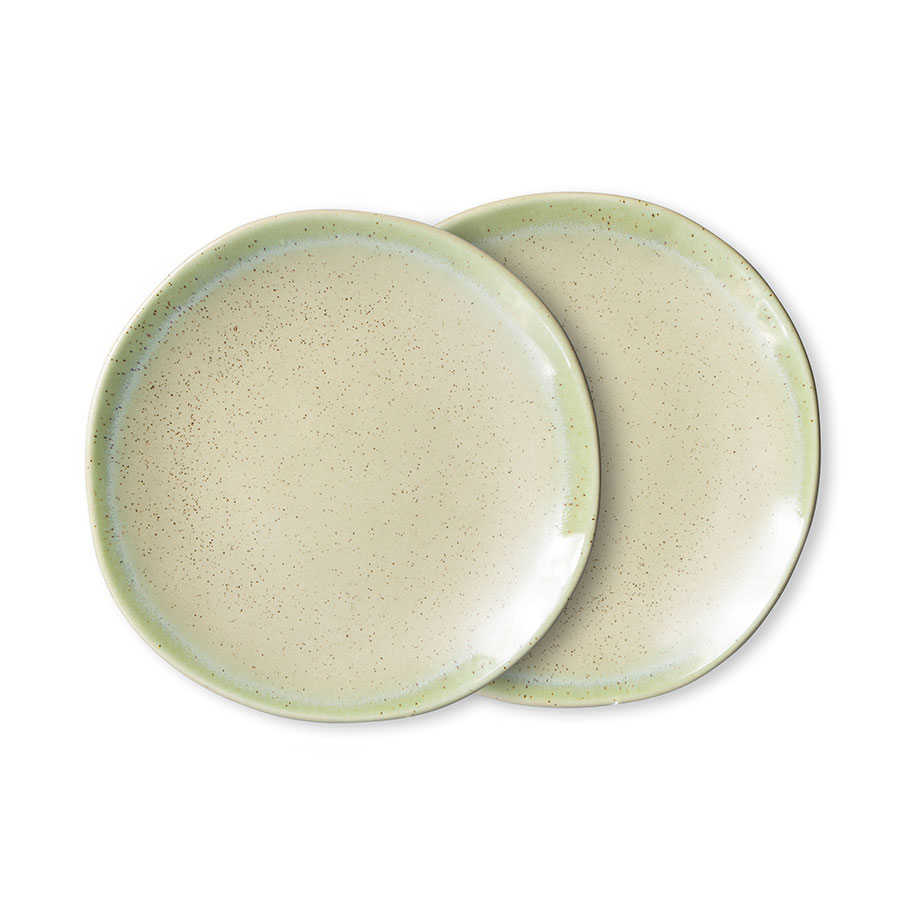 HK Living 70s Ceramics: Side Plates, Pistachio (Set of 2)