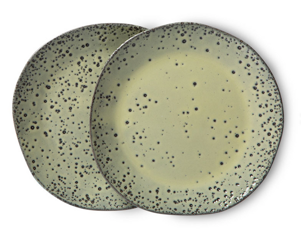 HK Living Gradient Ceramics Dessert Plate Green Set Of 2