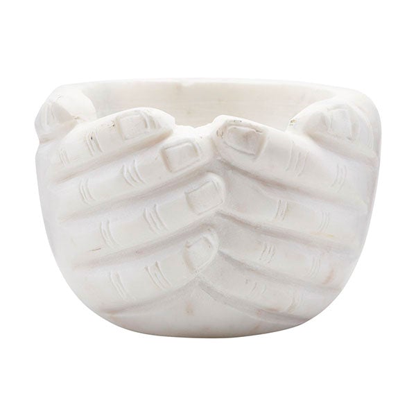 Mink Interiors Hands Deco Object - Solid White Marble