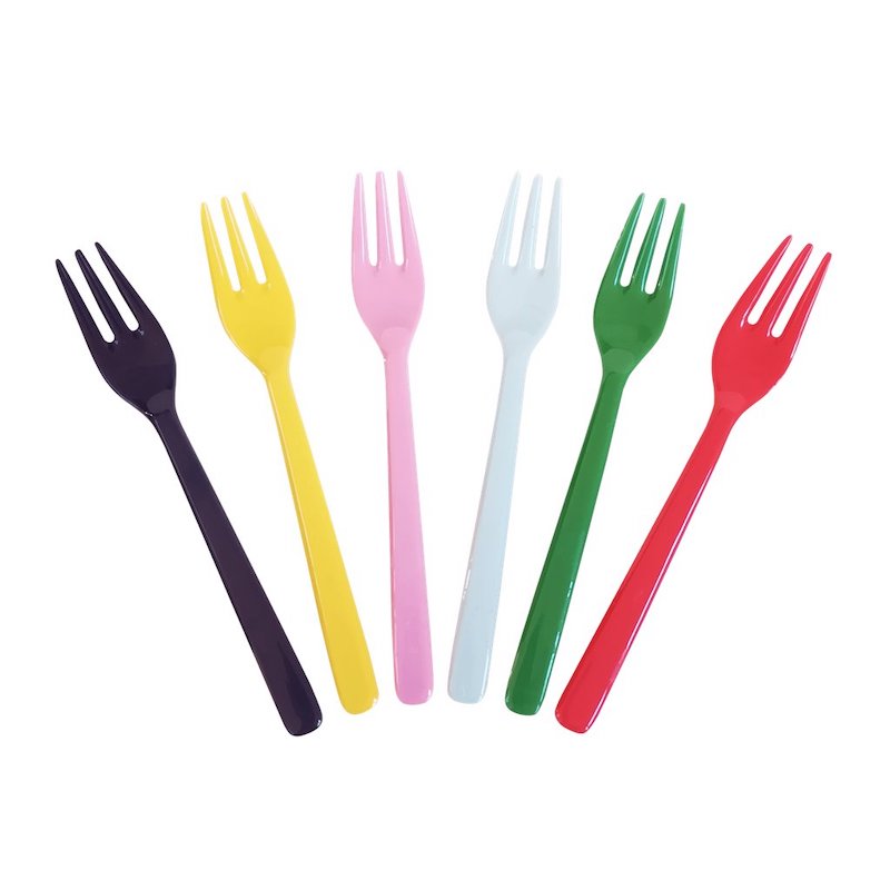 Rice by Rice Colourful Melamine Forks/Set of 6