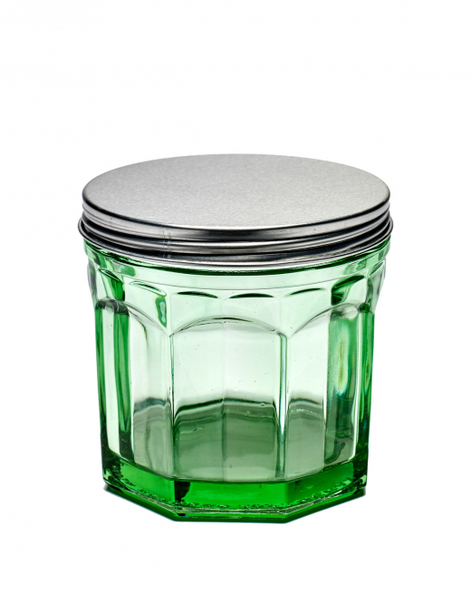 Serax Jar with Lid S Transparent Green Fish & Fish by Paola Navone