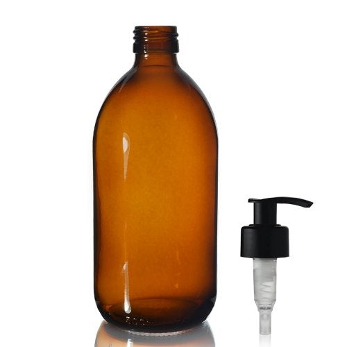 Reuseable 500ml Amber Glass Bottle With Pump