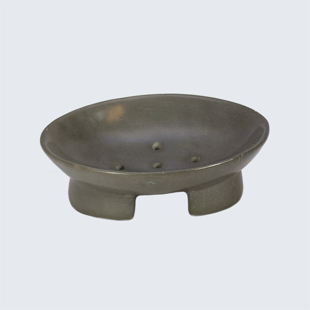 Kenyan Soapstone Oval Soap Dish 'Slate&#x27