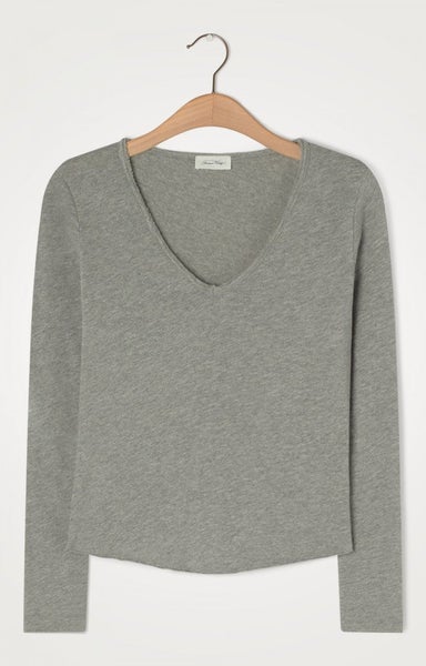 Sonoma Long Sleeve V-Neck T-Shirt - Heather Grey