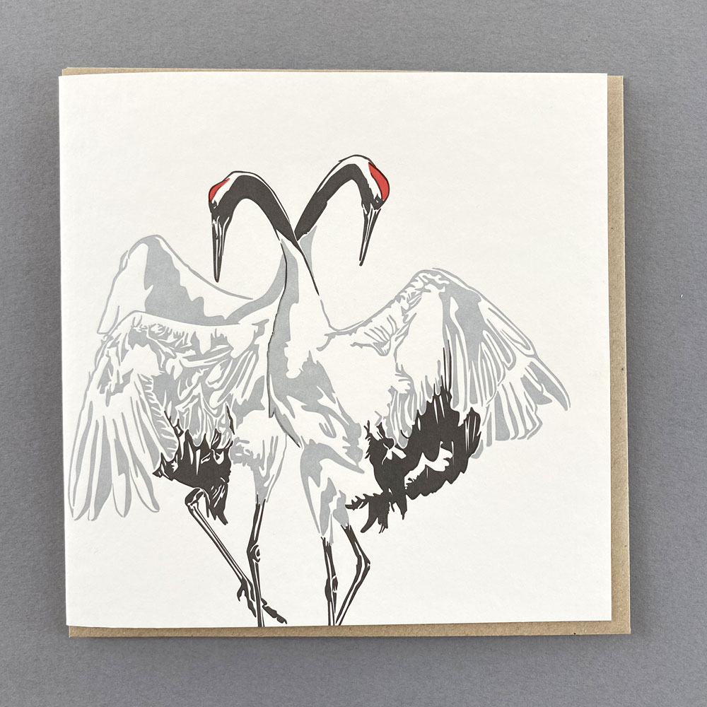 Penguin Ink Red-Crowned Crane Card