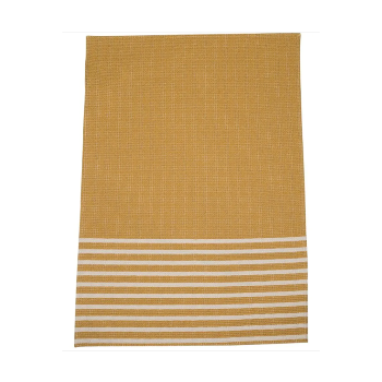 David Fussenegger Mare Kids Honeycomb with Stripe Blanket - Mustard