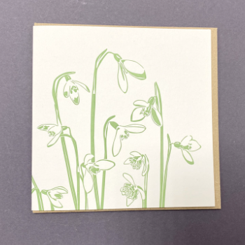 Penguin Ink Snowdrops Card