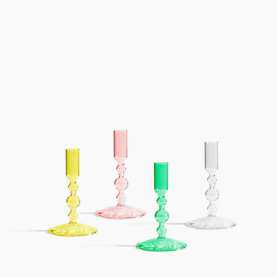 Short Glass Candle Holder