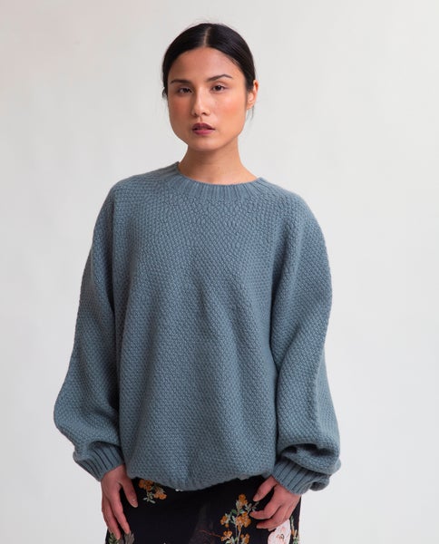 Beaumont Organic Aw22 Maria Lambs Wool Jumper In Sage