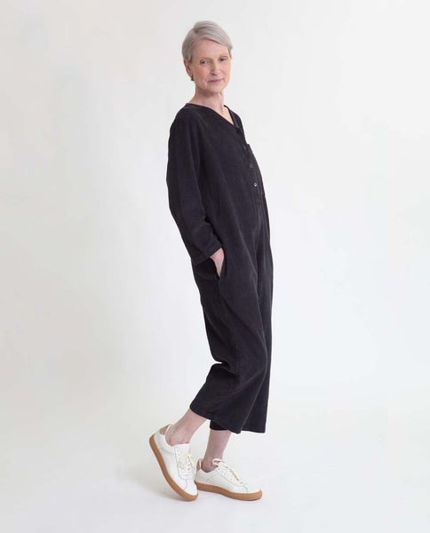 Beaumont Organic AW22 Portia Organic Cotton Cord Jumpsuit In Charcoal