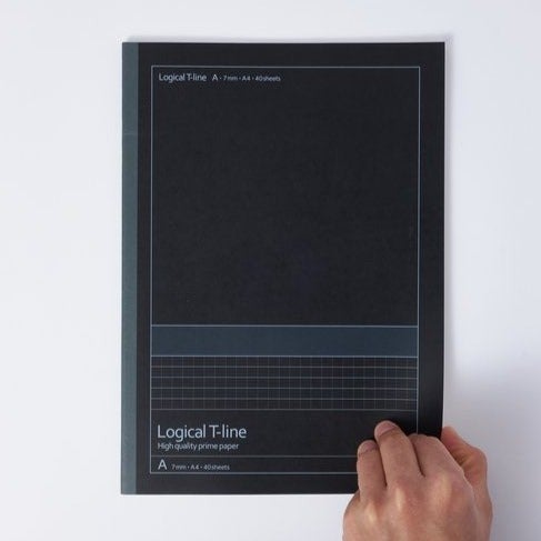 T Line Prime Paper A4 Notebook Black Lined