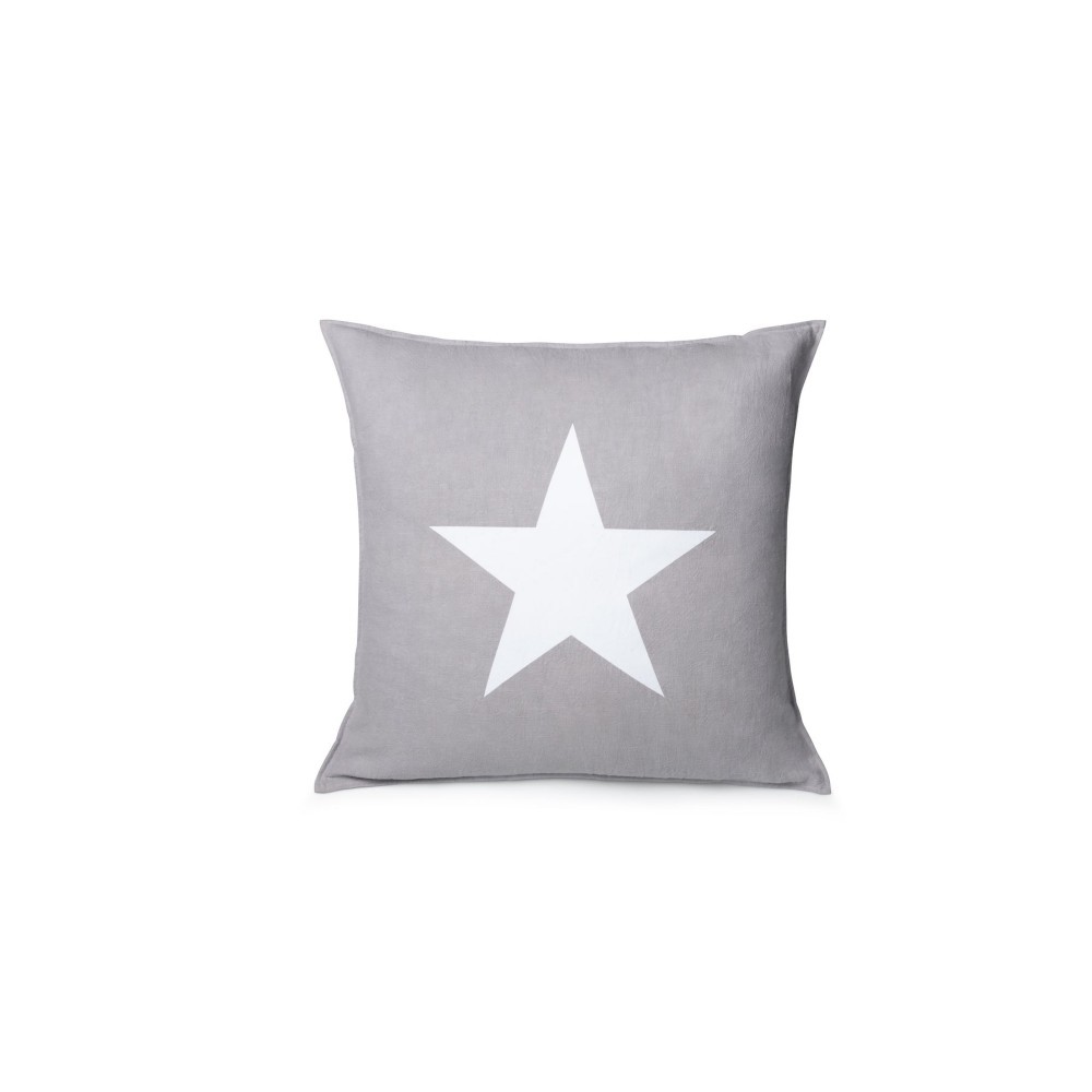 Scottie & Russell Giant Light Grey Cushion with White Star