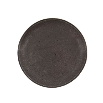 Set of 2 Dinner Plates Rustic Dark Grey