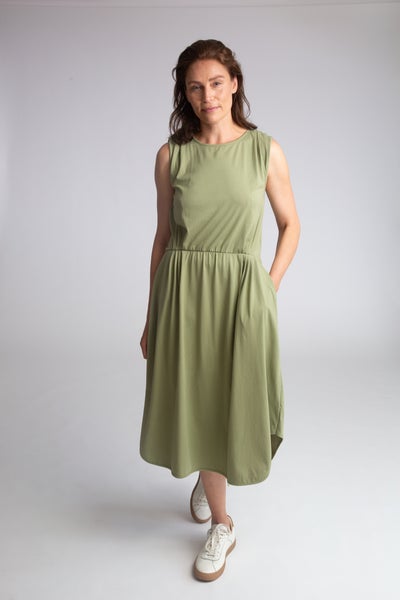 Beaumont Organic SS22 Mulberry Organic Cotton Dress In Sage