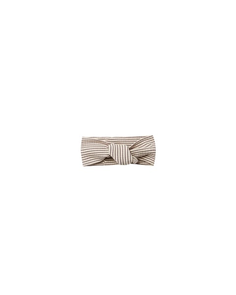 Quincy Mae Ribbed Baby Turban Charcoal Stripe