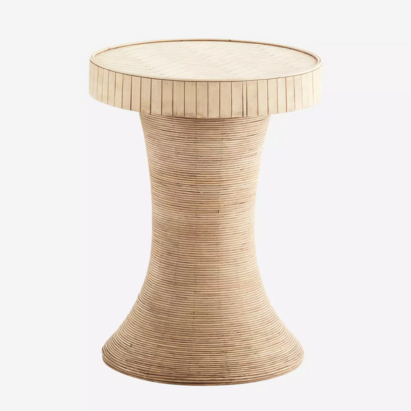 Madam Stoltz Tall Bamboo Pedestal Table