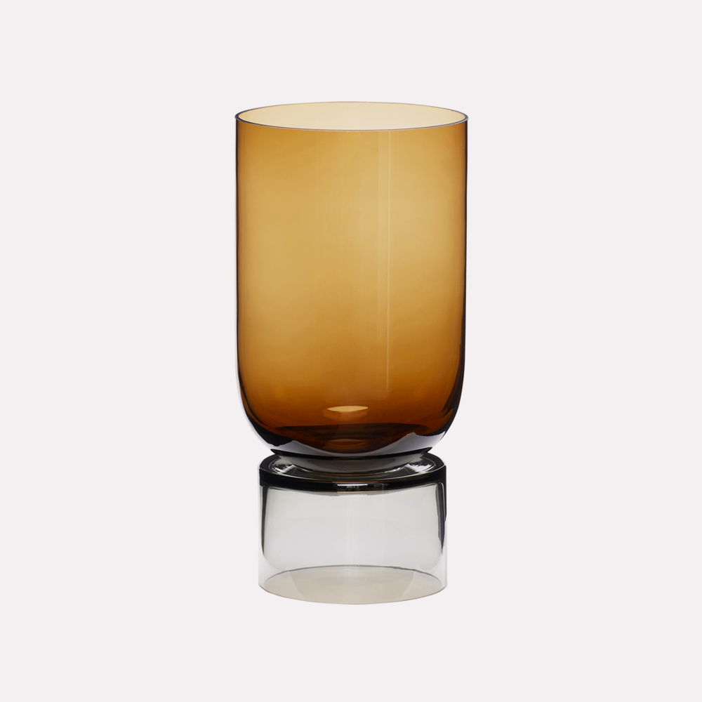Hubsch Stand Vase In Amber Blown Glass