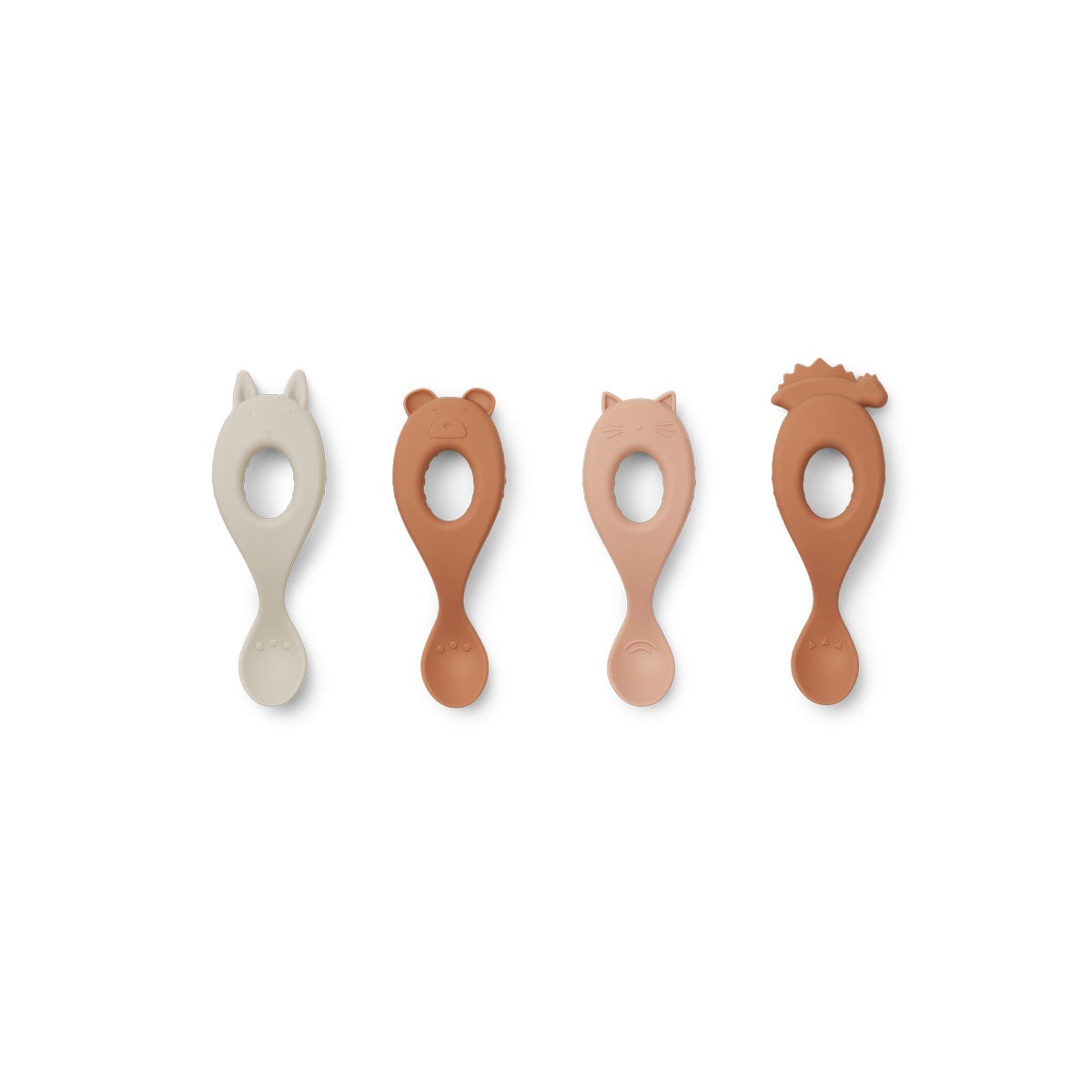 Set of 4 teaspoons in Liva silicone - Rose Mix