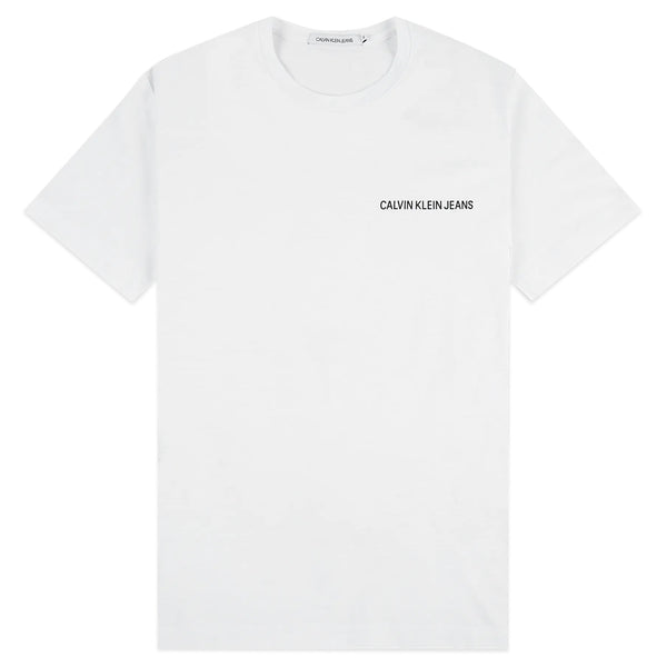 Calvin Klein Slub Fabric Institutional Chest Logo T Shirt White