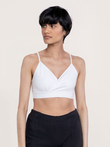 Thought Gots Organic Cotton Jersey Triangle Bralette - White