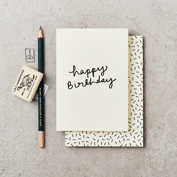 | Happy Birthday Handwritten | Greetings Card