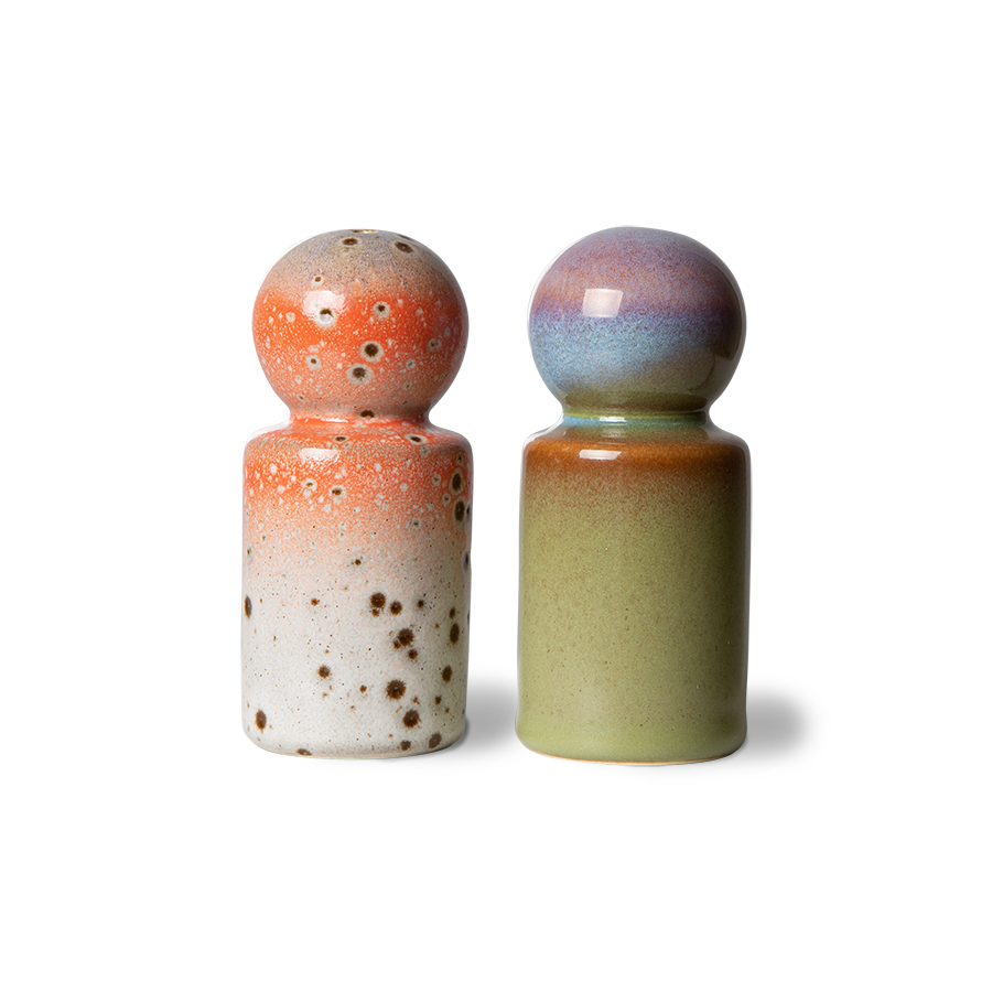 70s Ceramics Salt & Pepper - Asteroids & Peat