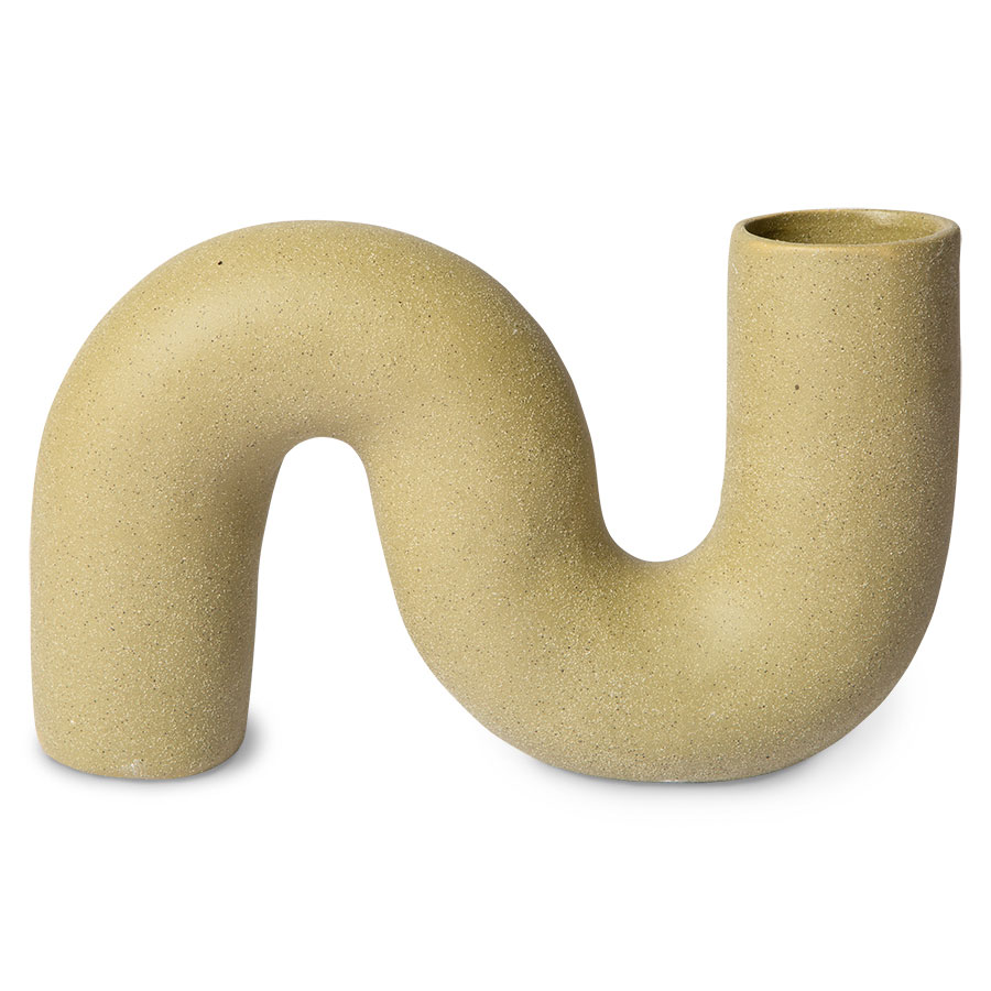 Matte Olive Twisted Vase