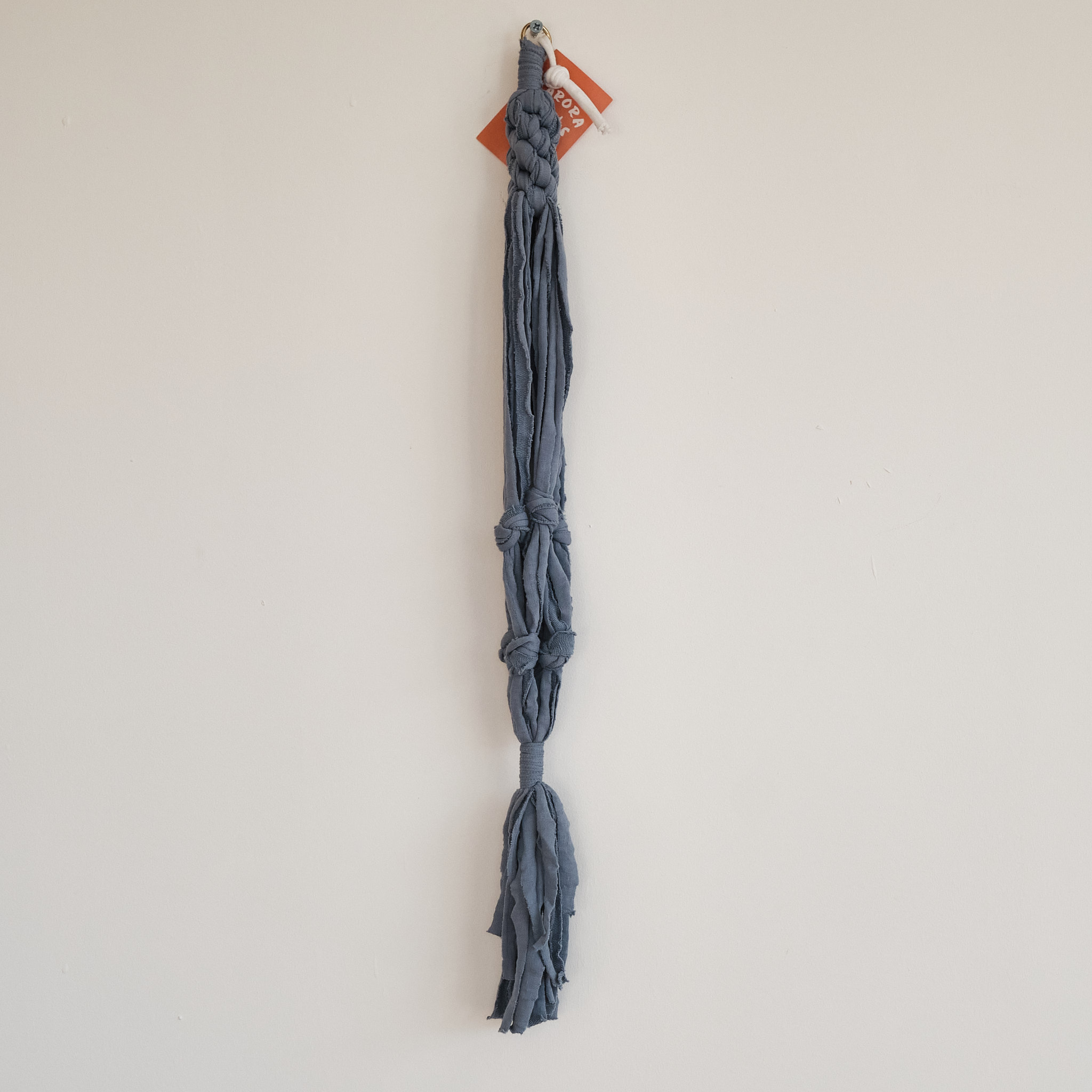 Sarora Knots Recycled Cotton Plant Hanger - Long in Denim Blue