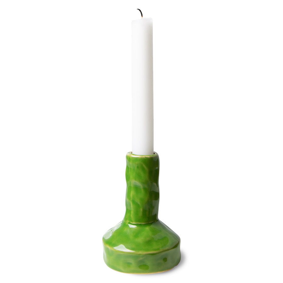 Lime Green Ceramic Candle Holder Small