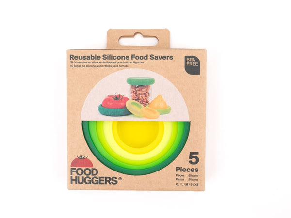 FOOD HUGGERS Couvercles Réglables En Silicone - Kit De 5 Couvercles Fresh Greens