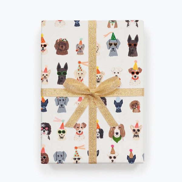 Rifle Paper Co. Party Pups - Three Sheets Of Wrapping Paper Sheet