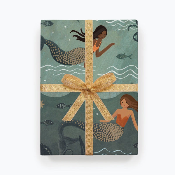 Rifle Paper Co. Mermaid - Three Sheets Of Wrapping Paper Sheet