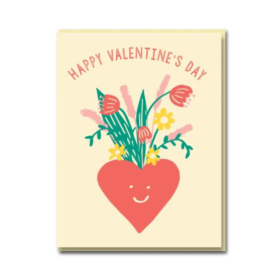 Nineteen Seventy Three Happy Valentine Vase Greeting's Card
