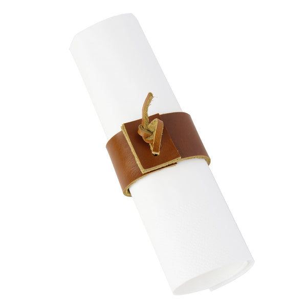 livs Leather Napkin Ring - Brown