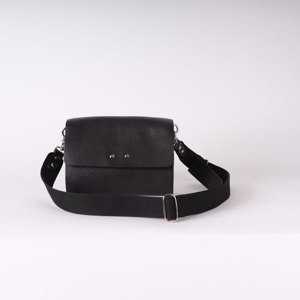 Kate Sheridan Black Rhythm Bag With Black Web Strap