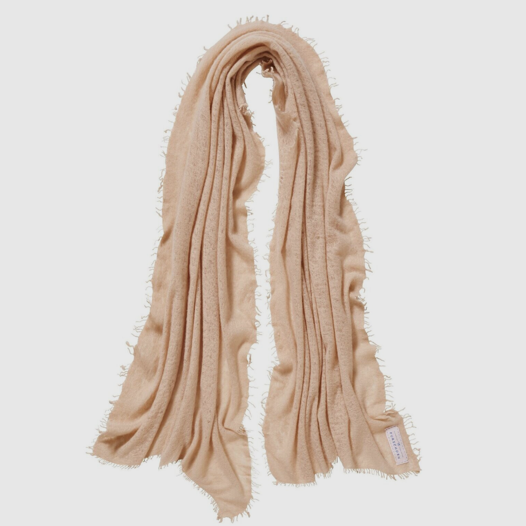 Pur Schoen Hand Felted 100% Cashmere Soft Scarf - Sand-Camel