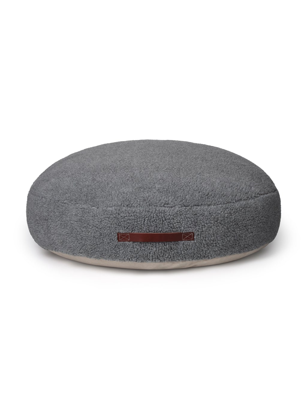 Grey Sheepskin Round Floor Cushion