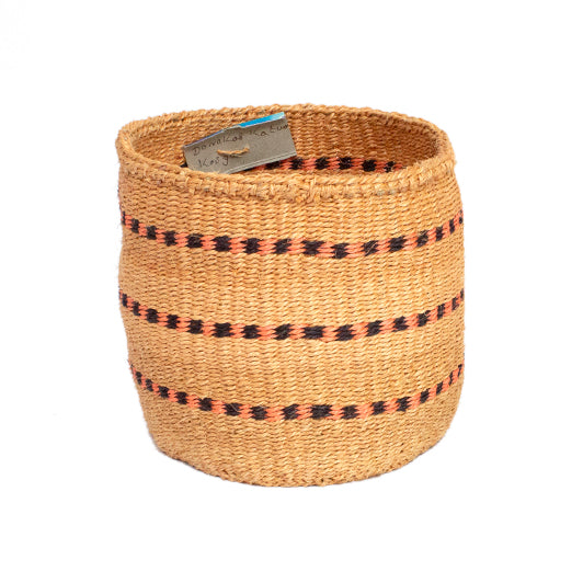 Kenyan Sisal Basket Peach Steps No263