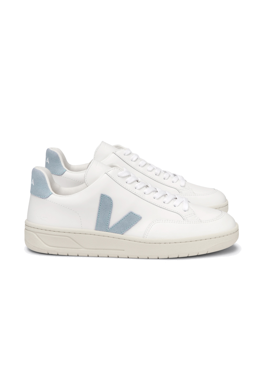 V-12 Leather Trainers - White Steel