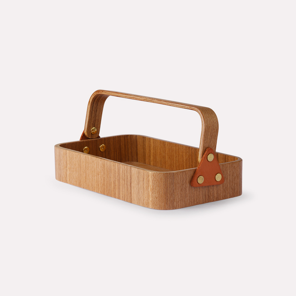 HKliving Willow Wooden Box with Central Handle
