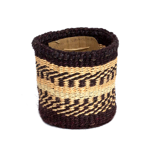 Kenyan Sisal Basket Aubergine No268