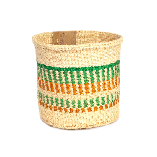 Kenyan Sisal Basket Green Denice No264