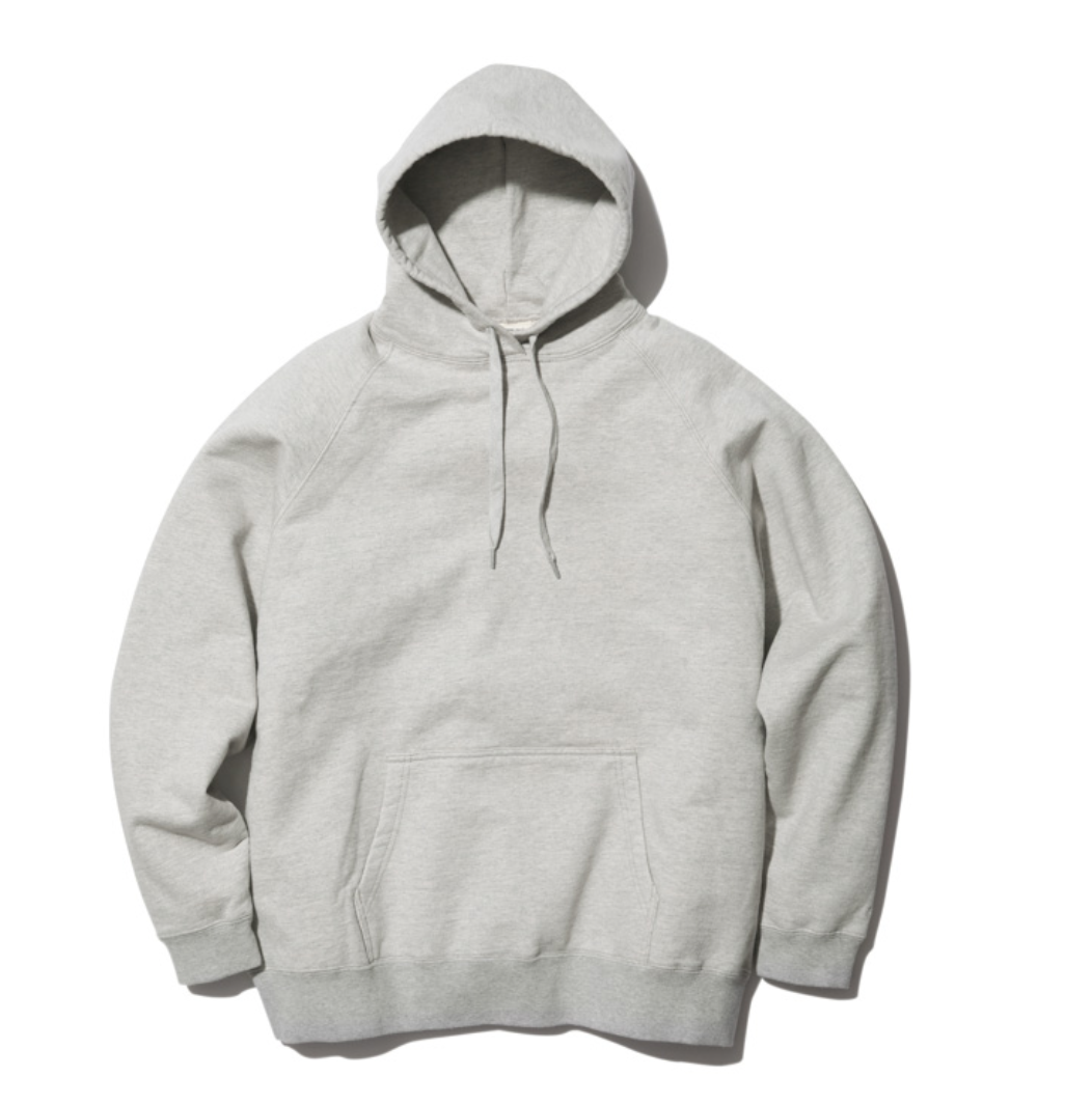 Recycled Cotton Pullover Hoodie In Mid Grey