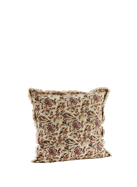 Printed Cushion Cover With Fringe