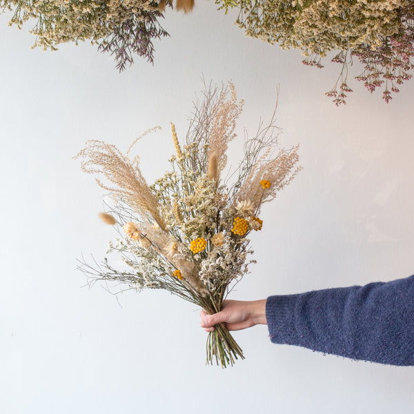 Yellow And White Dried Bouquet