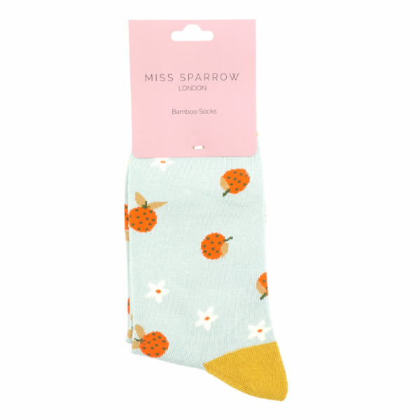 Miss Sparrow Clementine Socks Duck Egg