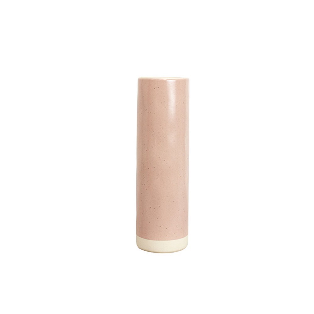 Scottie & Russell Tall Blush Speckled Cylinder Vase